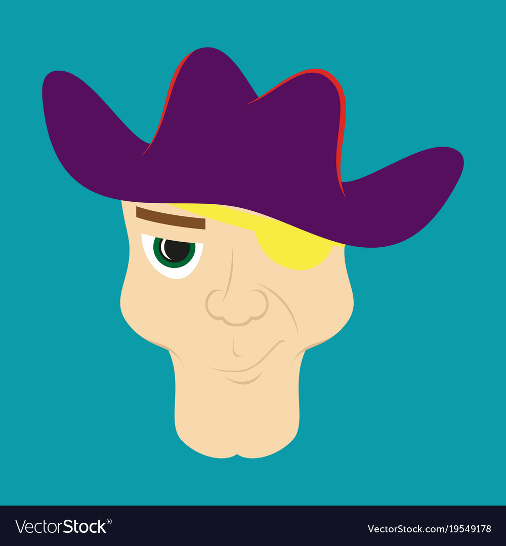 Portrait man in cowboy hat flat