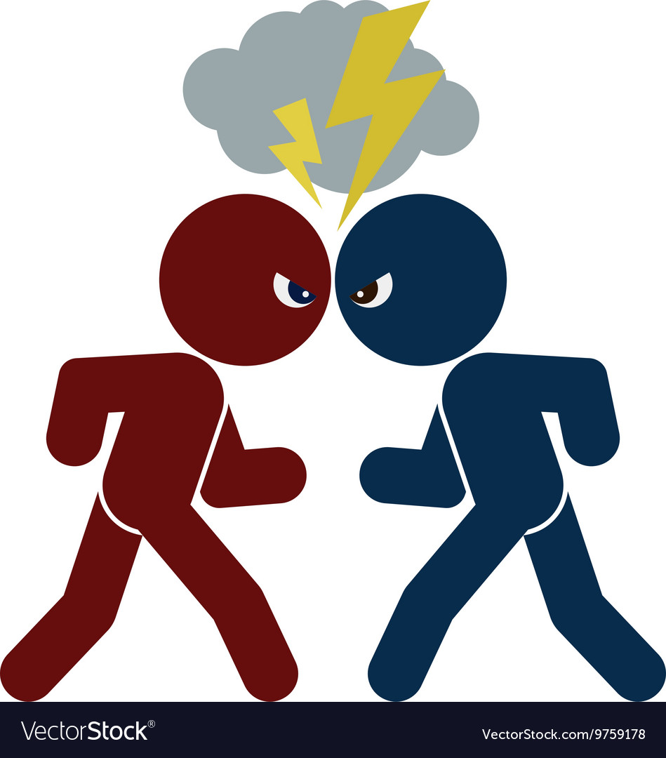 Schematic Image Confrontation Royalty Free Vector Image Schematic Image Confrontation Royalty Free Vector Image