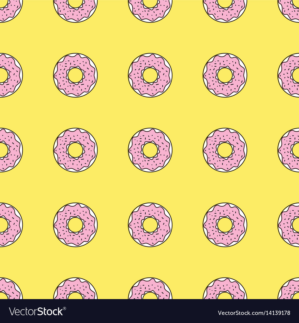 Seamless pattern background with colorful donuts