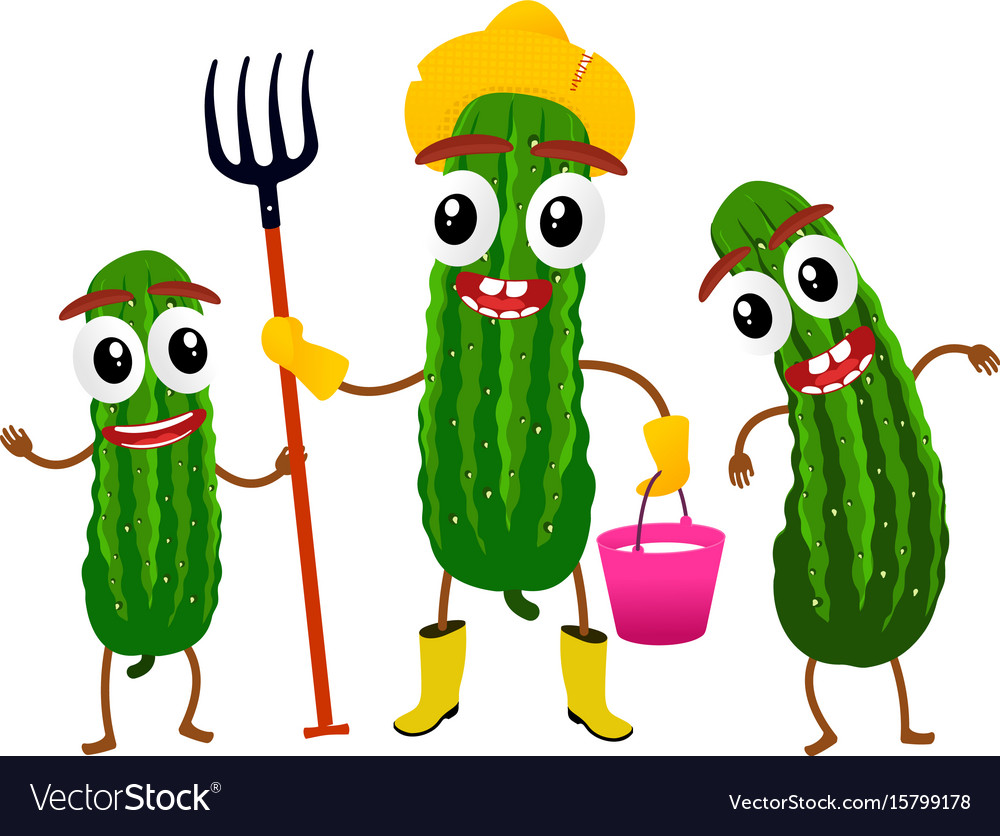 Smiling Cucumber Character