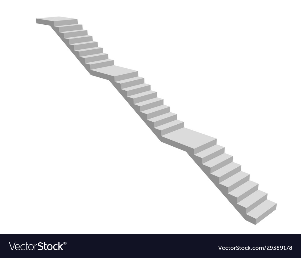 Staircase with levels isolated on white