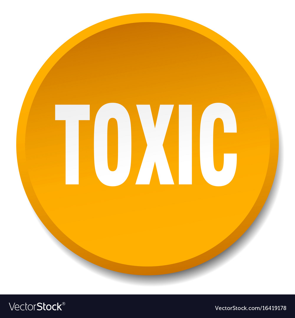 Toxic orange round flat isolated push button