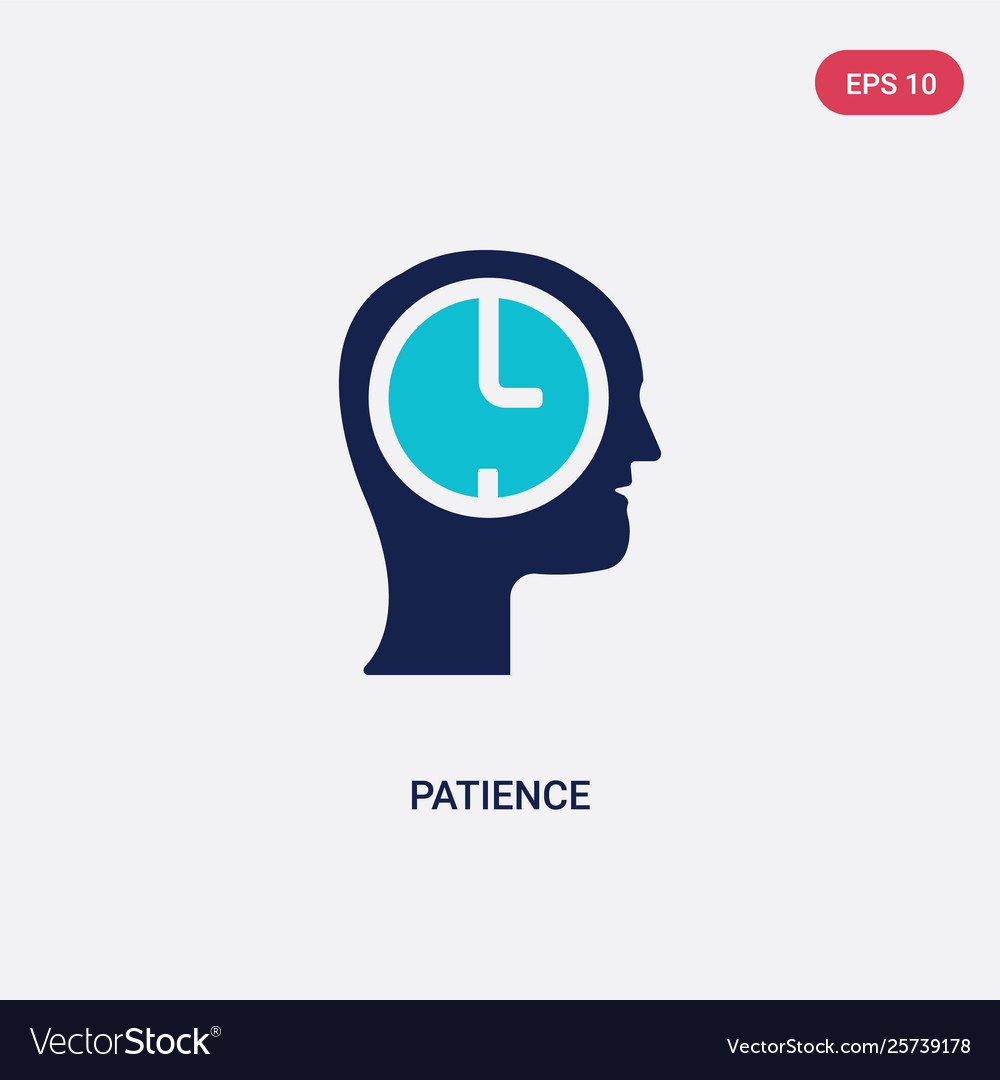 Two color patience icon from general concept