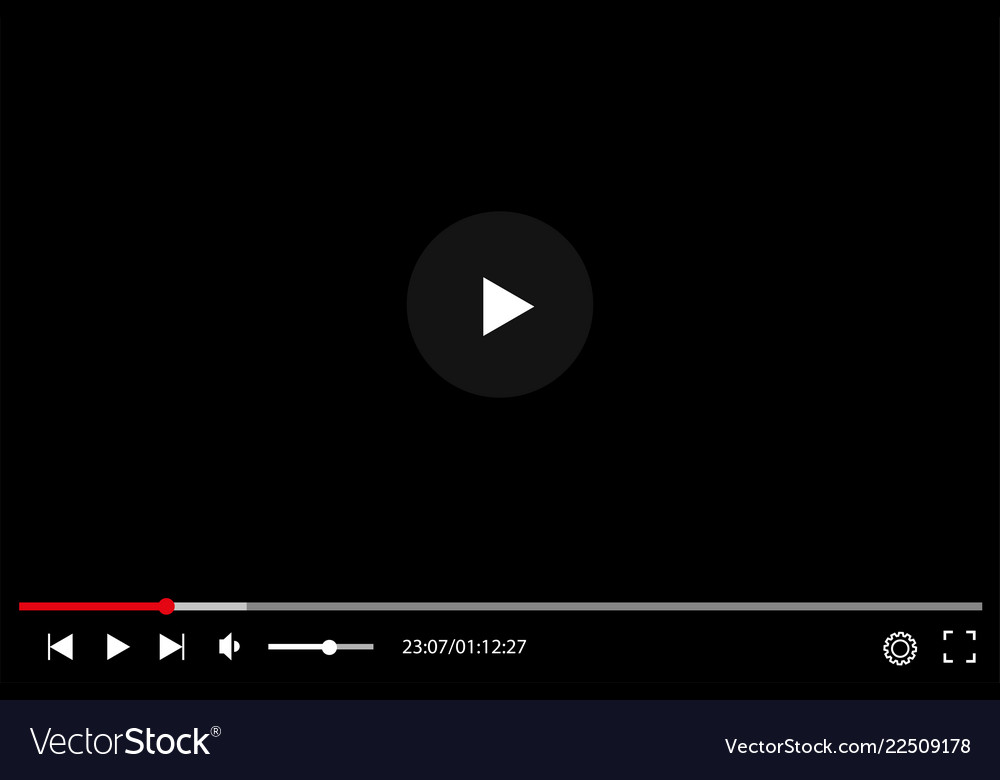 Video player in flat style interface vector image Video player in flat style interface