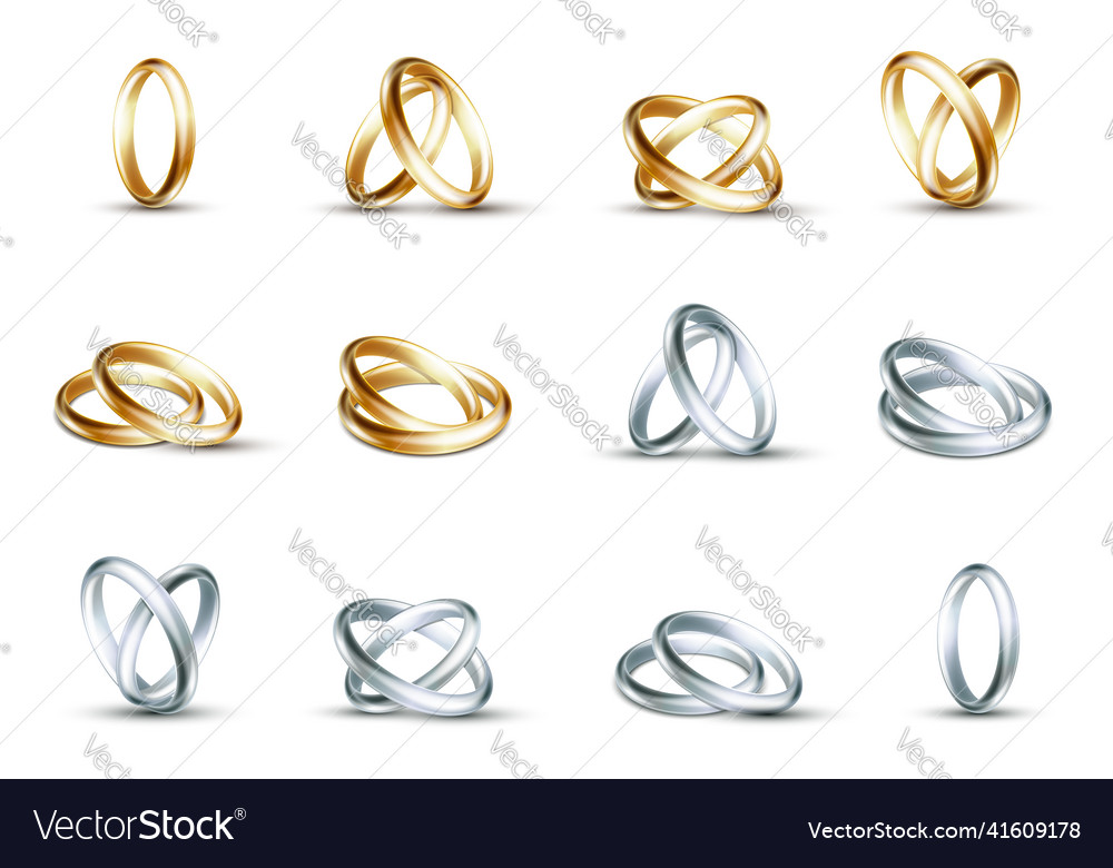 Hochzeit Ringe Gold und Silber Ring isoliert