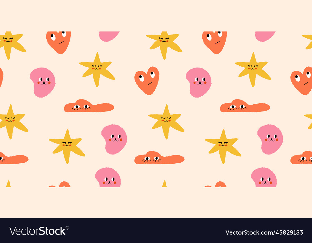 Abstract characters seamless pattern