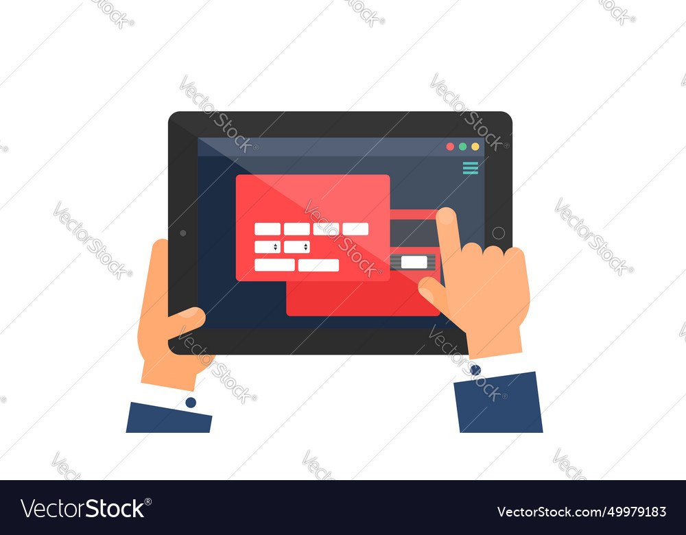 Banking personal account web page entering data vector image Banking personal account web page entering data