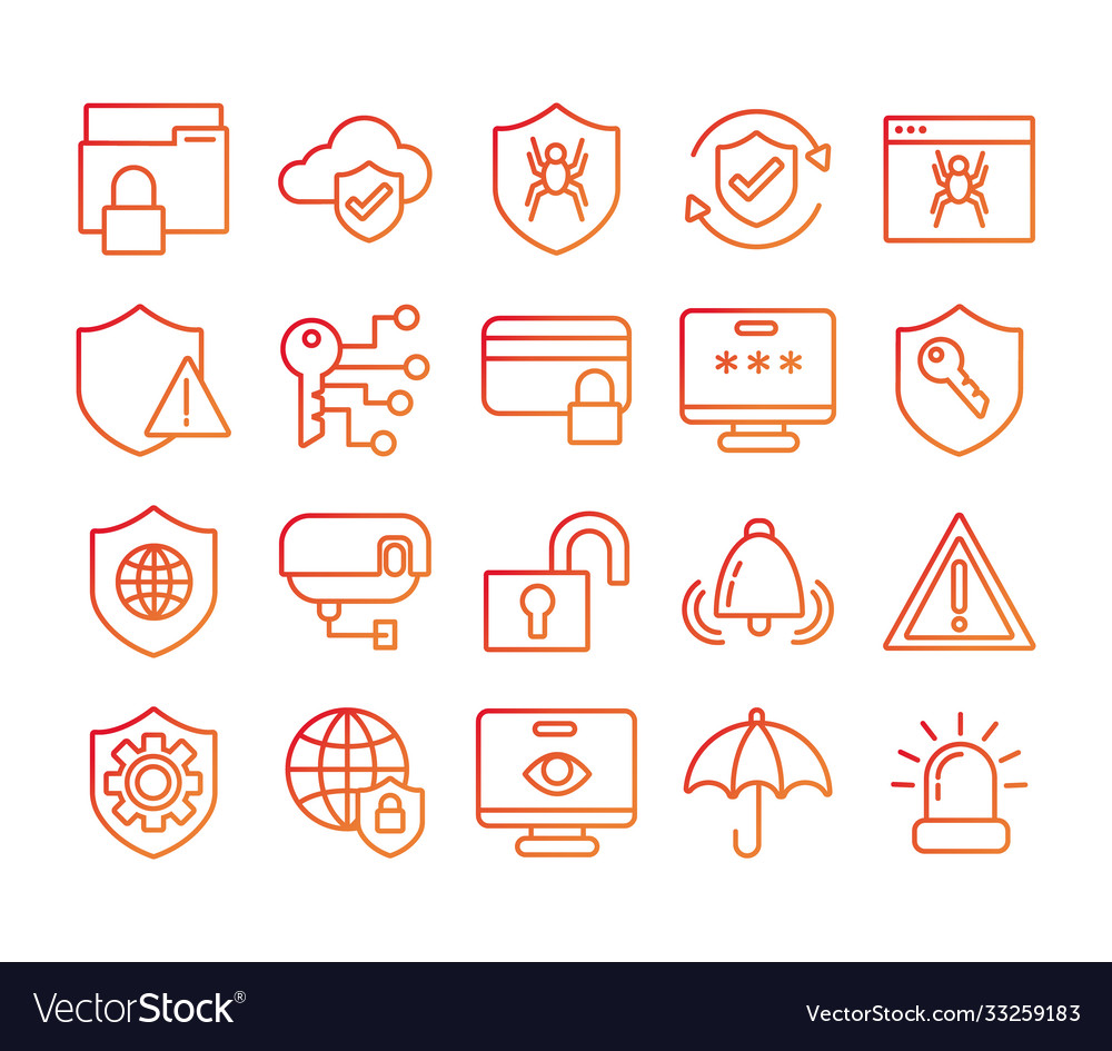 Bundle data security set icons