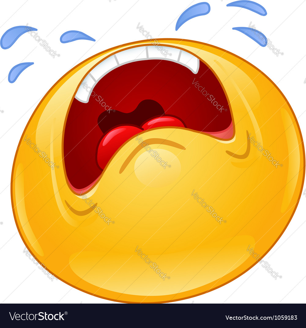 Crying emoticon Royalty Free Vector Image - VectorStock