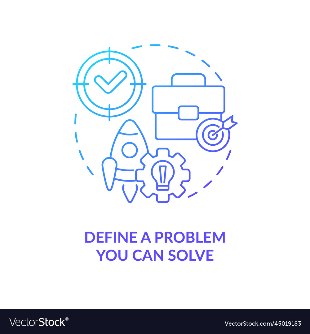 Define problem you can solve blue gradient Vector Image