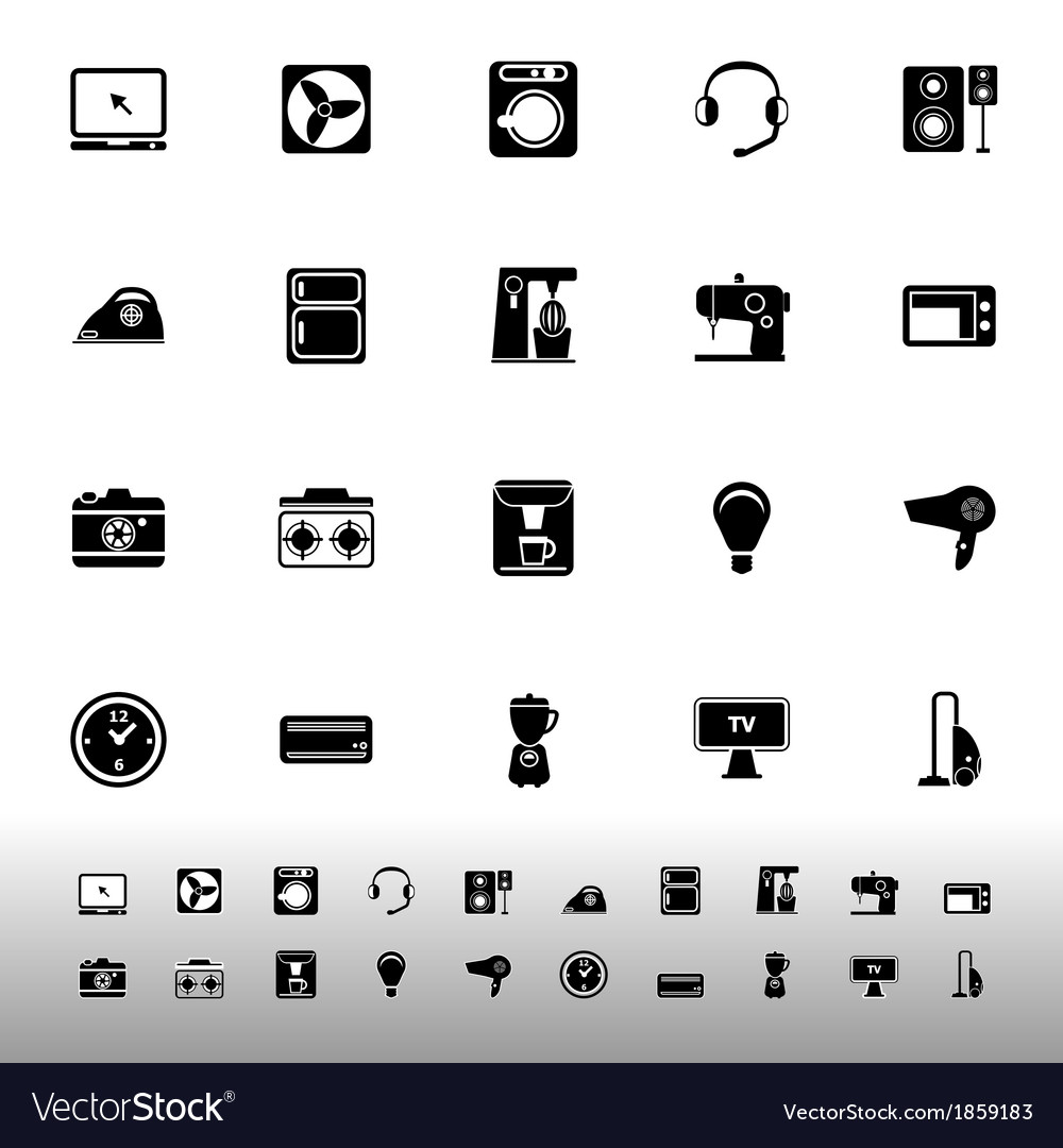 Electrical machine icons on white background