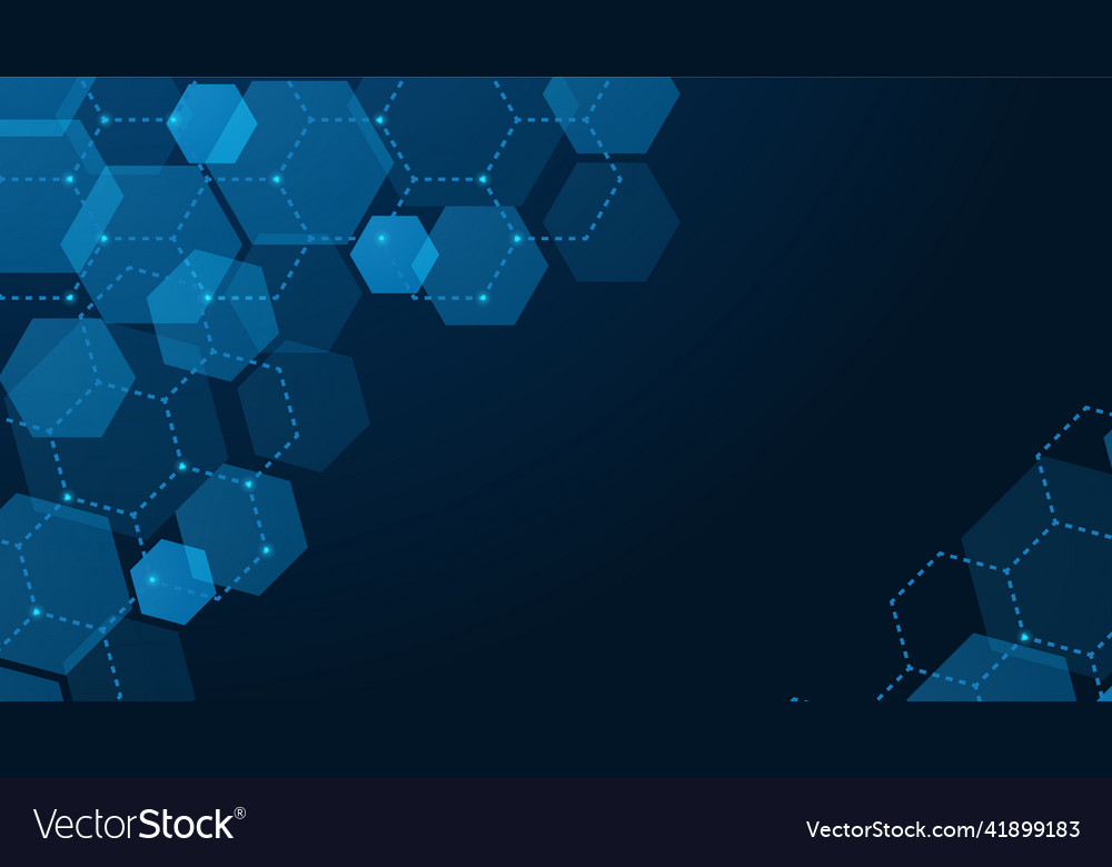 Hexagon dark blue colorful abstract design banner Vector Image