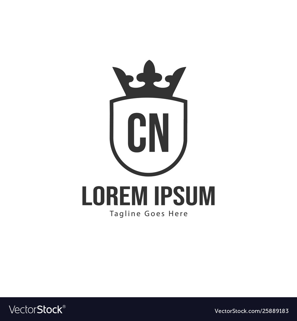 Initial cn logo template with modern frame