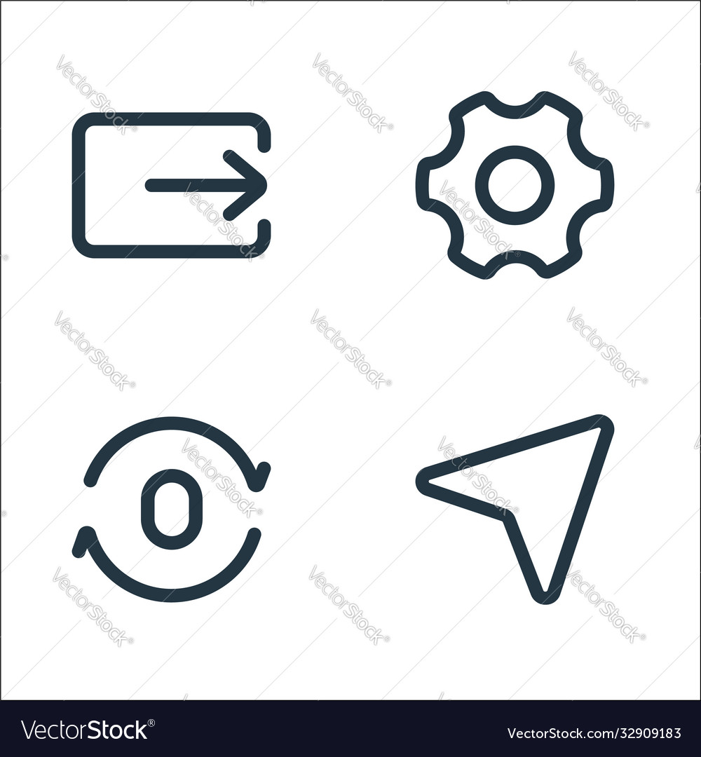 Interface line icons linear set quality vector image Interface line icons linear set quality