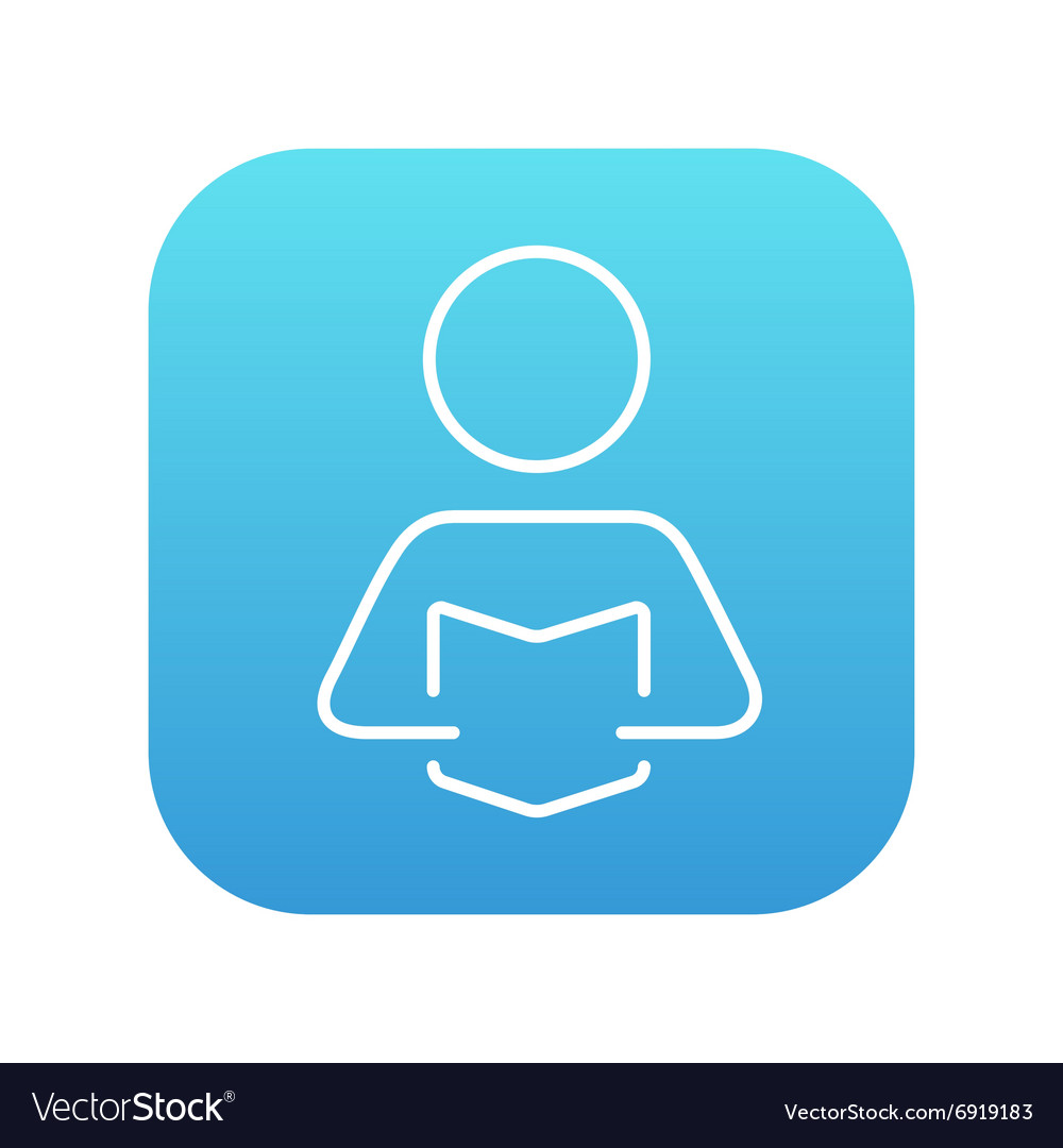 Man reading book line icon