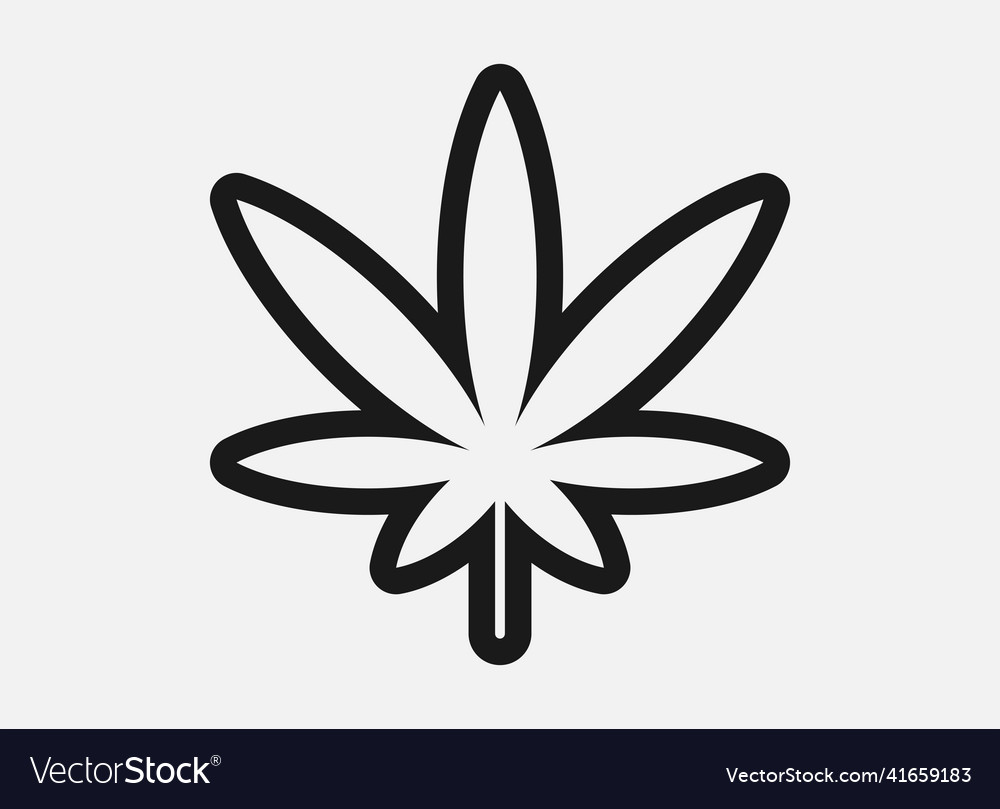 Marijuana leaf icon on white background Royalty Free Vector