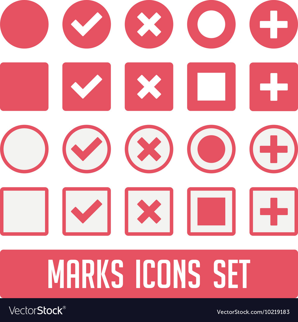 Marks icons set red