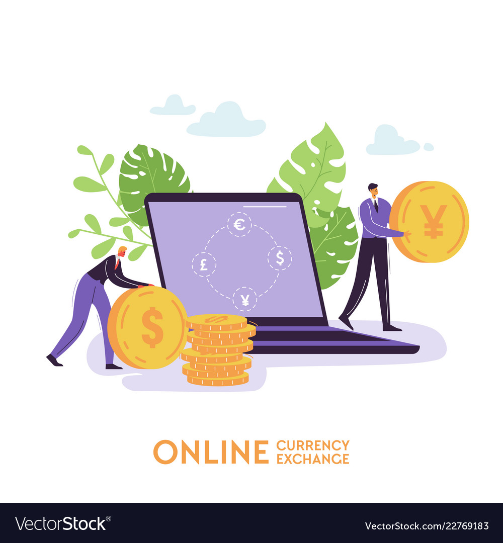 Mobile Currency Exchange Service Online Banking Vector Image Online Banking Vector Image