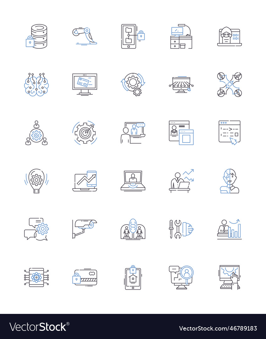 Node Line Icons Sammlung Javascript Web vector image Node Line Icons Sammlung Javascript Web