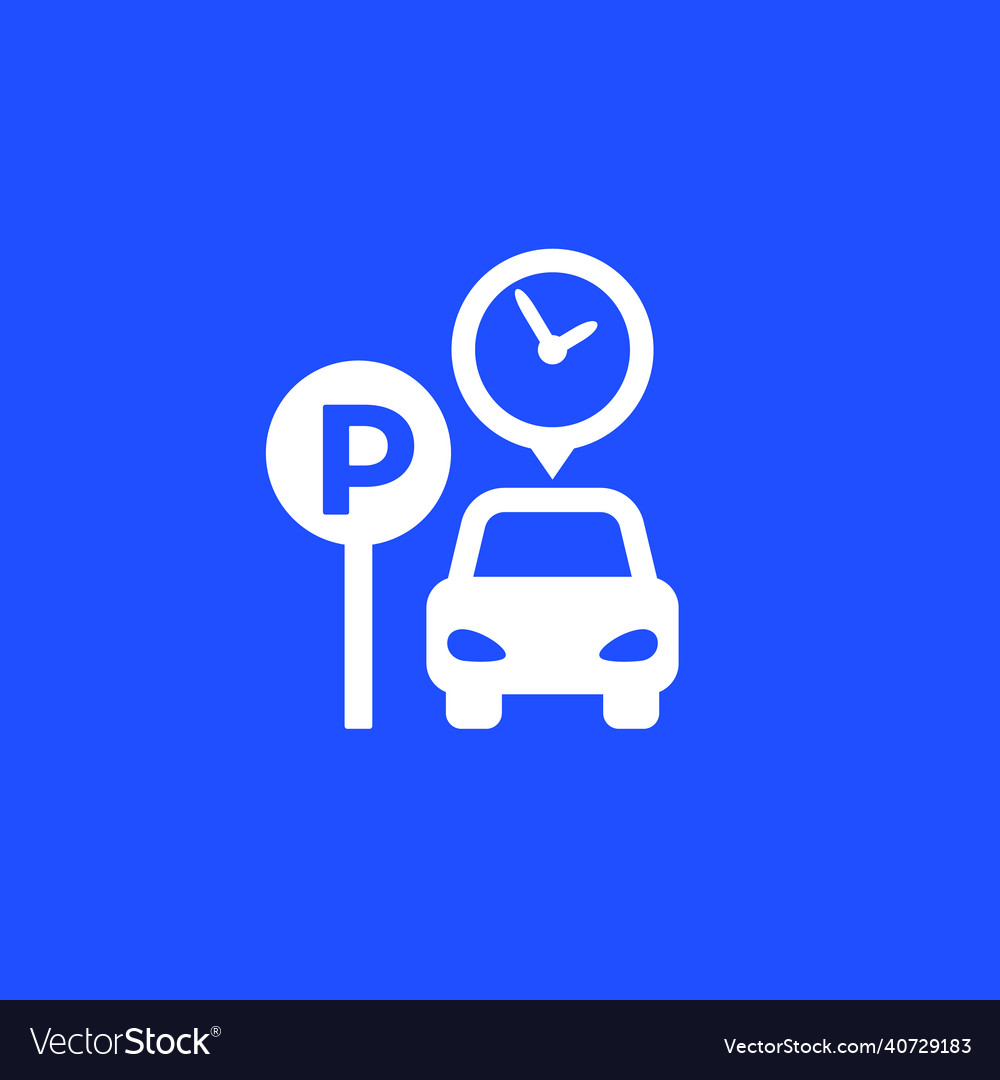 Parking icon car and clock