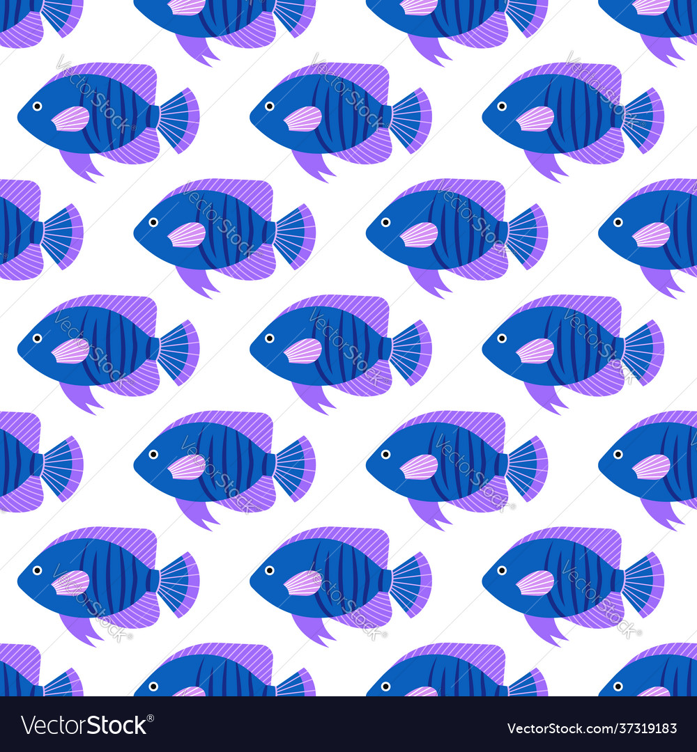 Seamless pattern with fish creative design element
