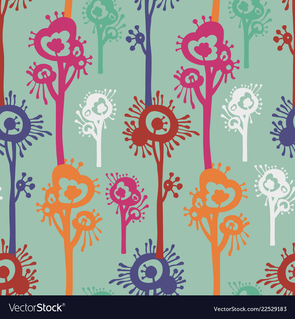 Seamless pattern with the image of abstract plants vector image Seamless pattern with the image of abstract plants