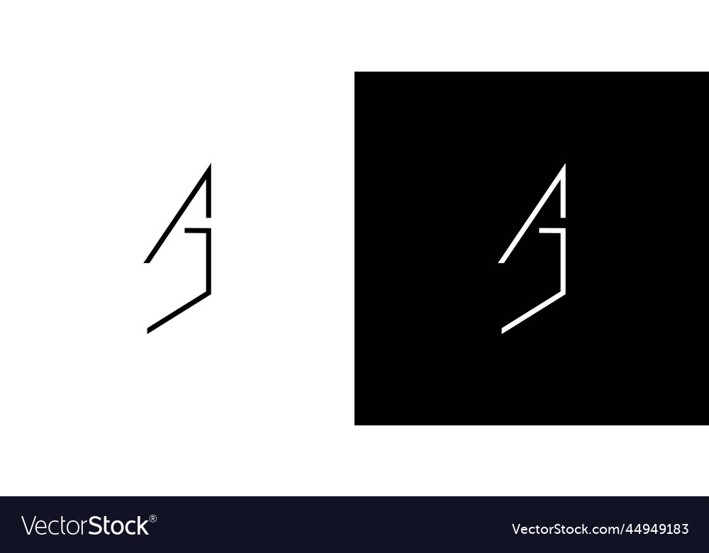 Simple and modern letter aj initials logo design Vector Image