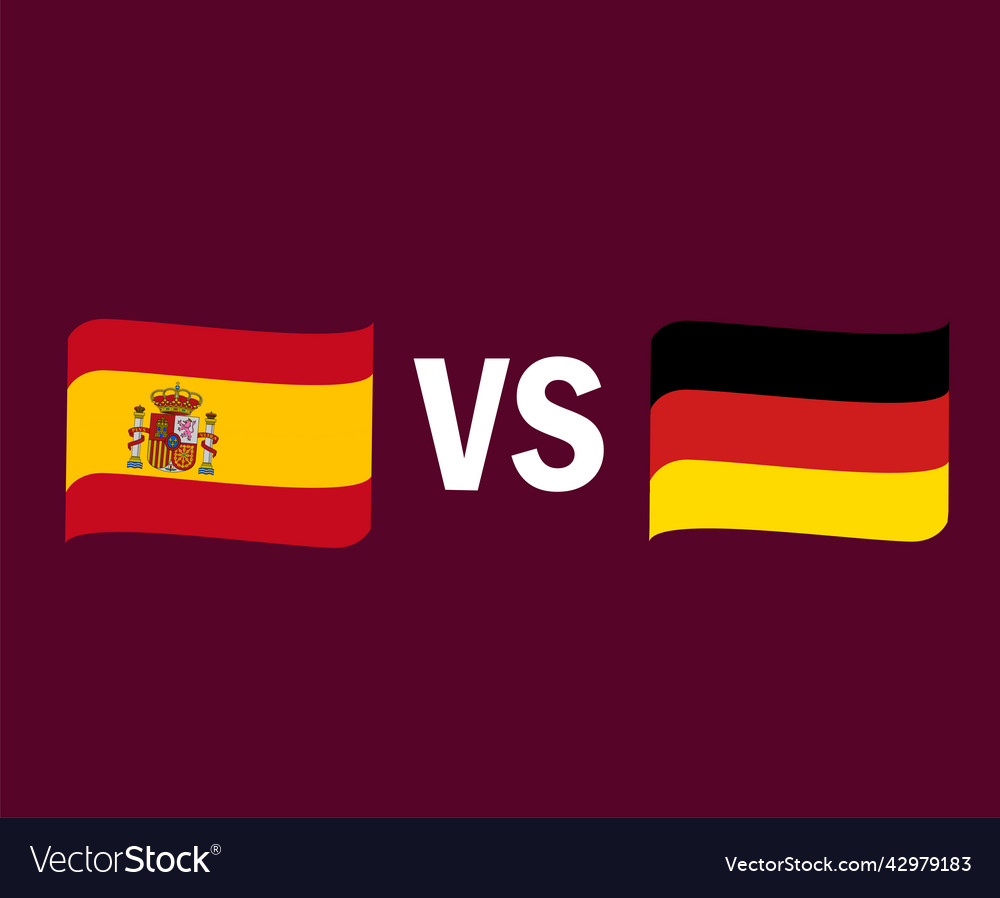 Spain and germany flag ribbon symbol design europe