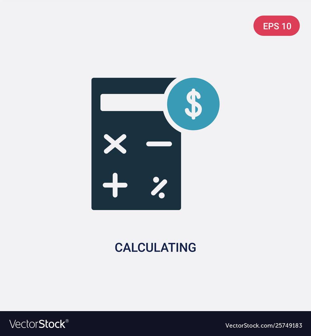 Two color calculating icon from strategy concept
