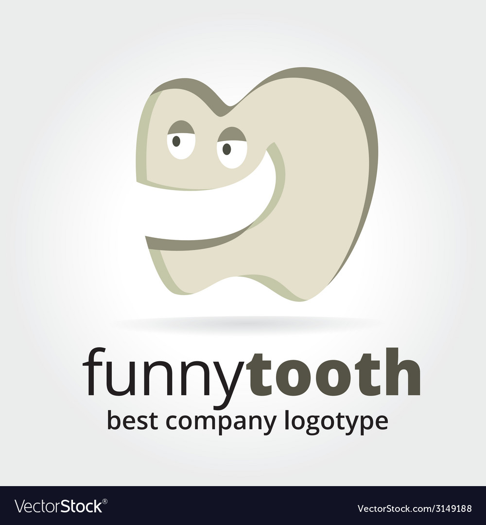 Abstract tooth character logotype concept isolated