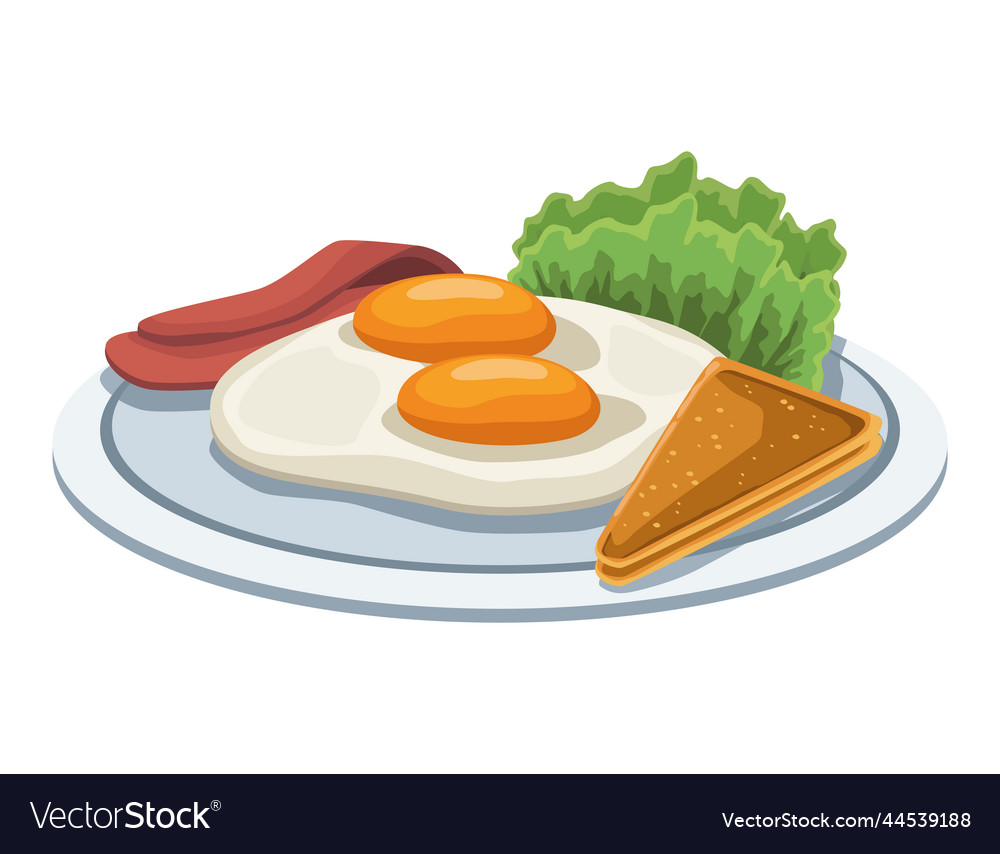 Bacon and eggs breakfast Royalty Free Vector Image