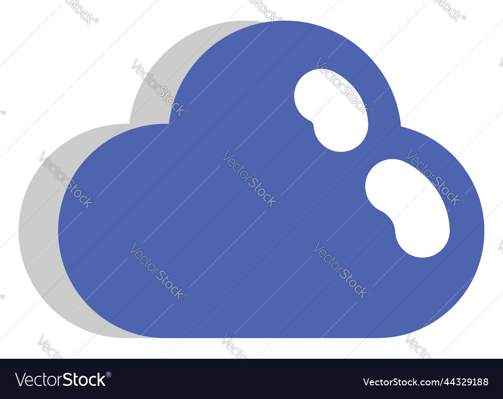 Blue winter cloud on a white background