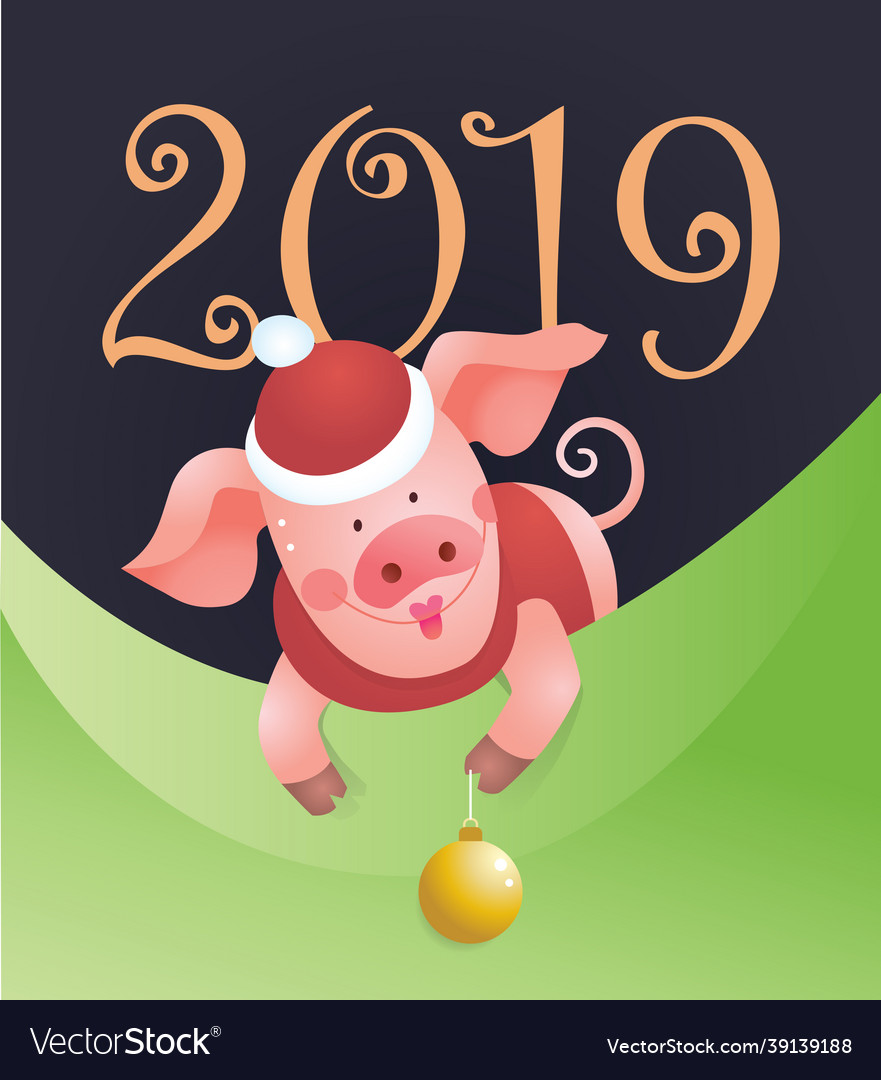 Funny piggy background with numbers Royalty Free Vector