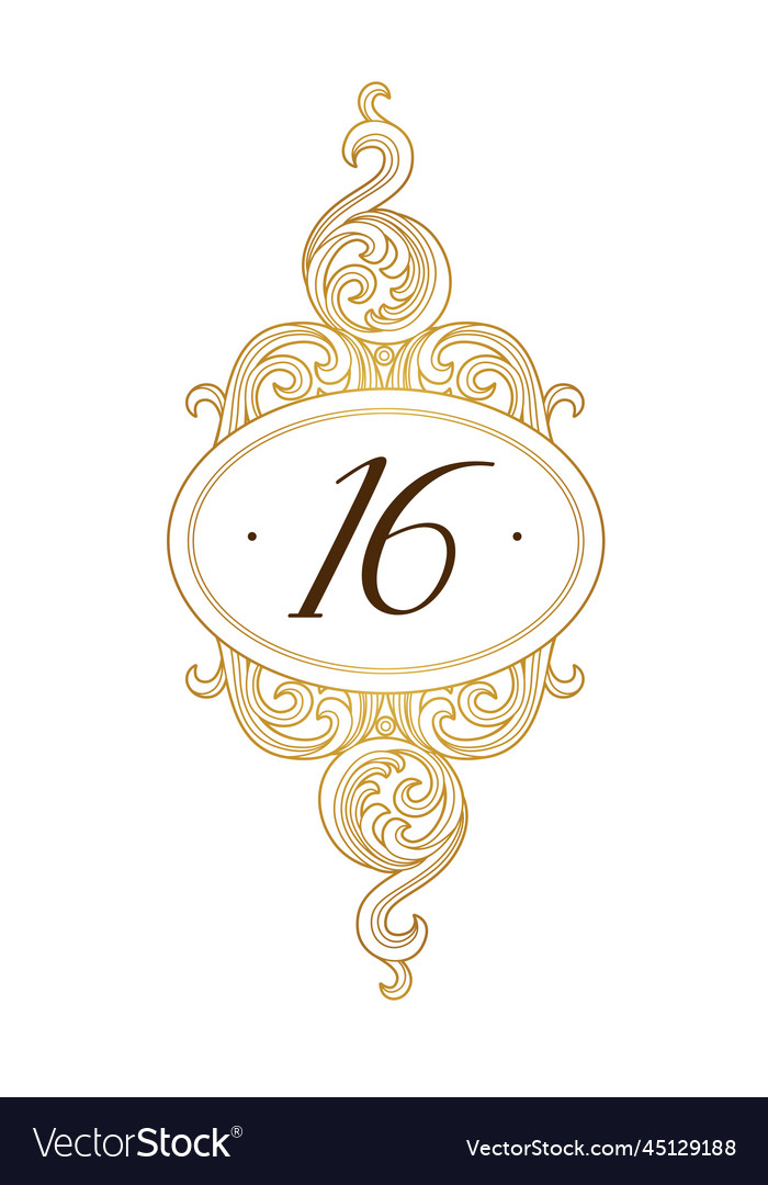 Golden elements monogram identity for design vector image Golden elements monogram identity for design