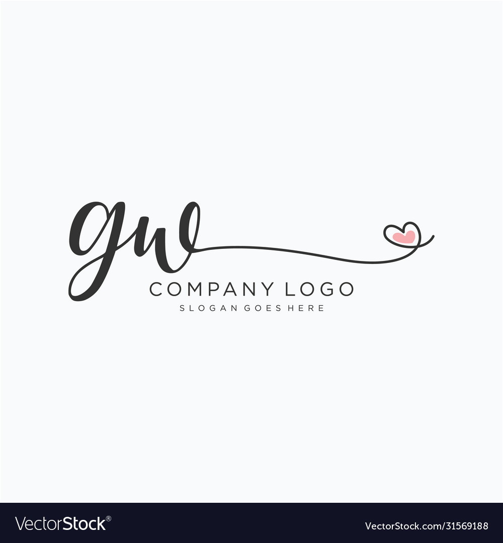 Gw Initial Handschrift Logo Design