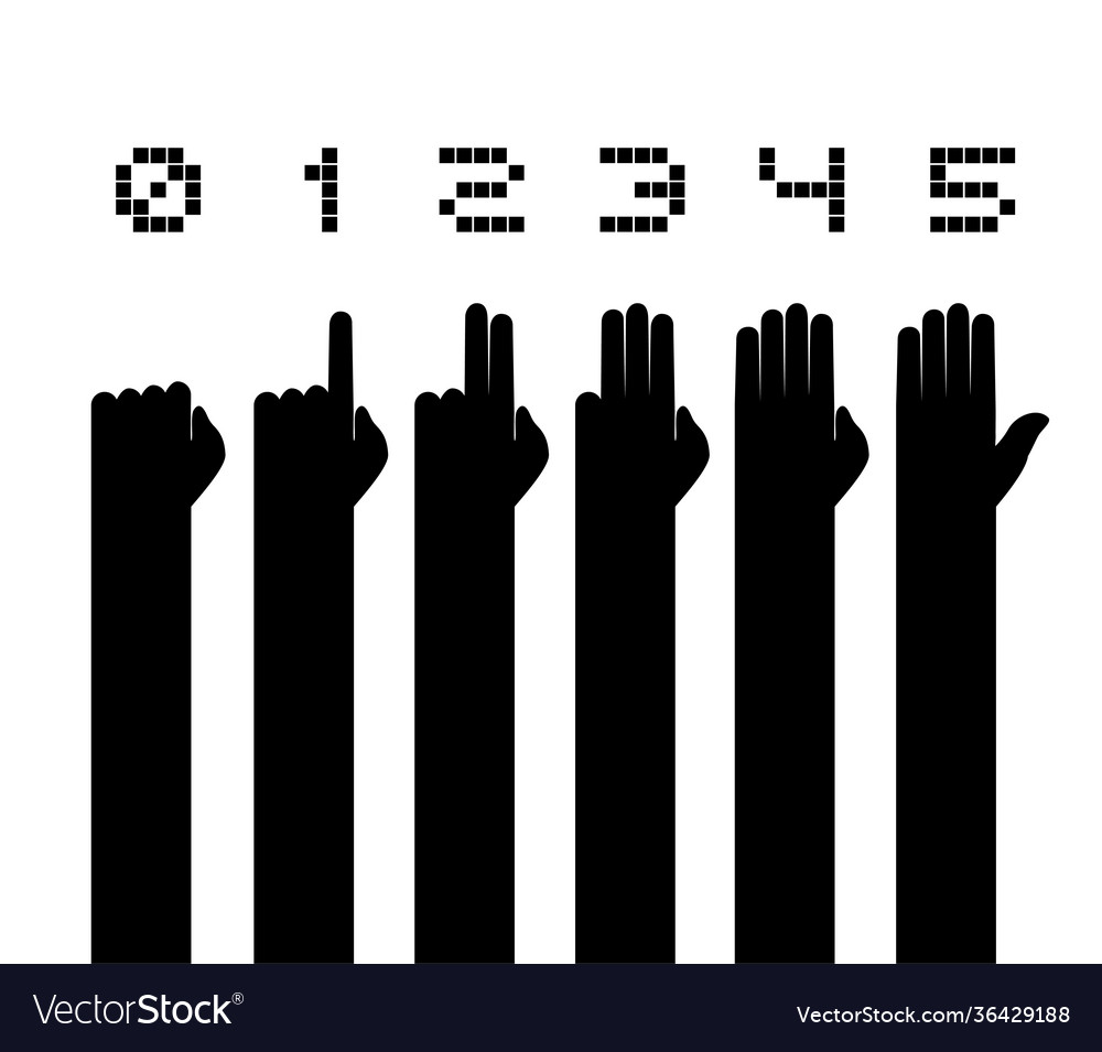 Hands counting symbol vector image Hands counting symbol