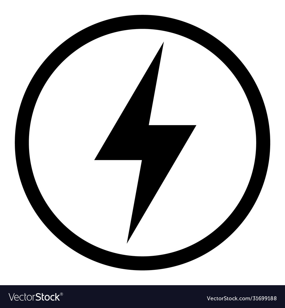 High voltage icon danger symbol isolated on white Vector Image