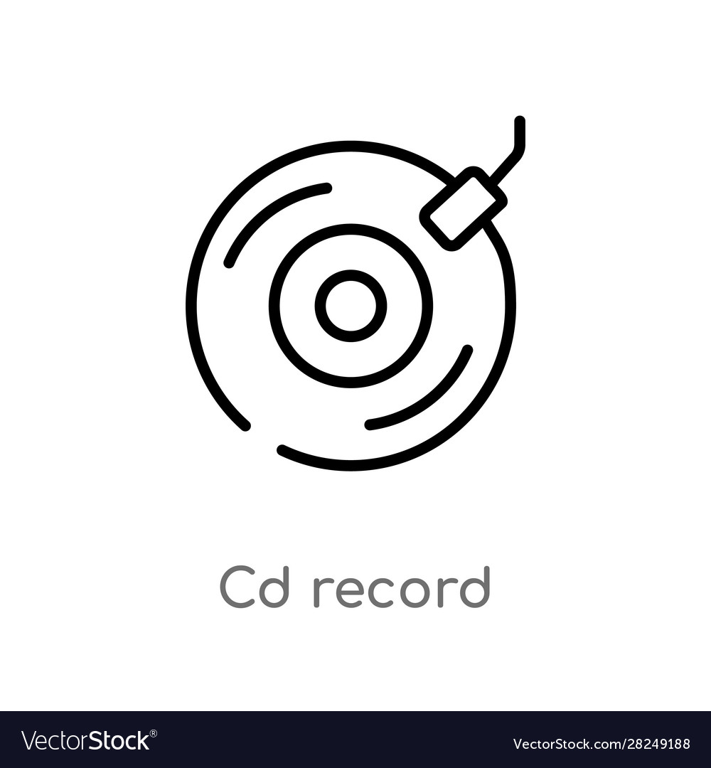 Outline cd record icon isolated black simple line