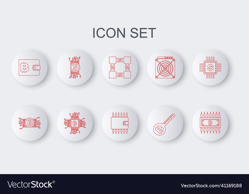 Set line cryptocurrency bitcoin with circuit vector image Set line cryptocurrency bitcoin with circuit