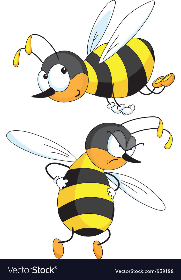 Two bees Royalty Free Vector Image VectorStock