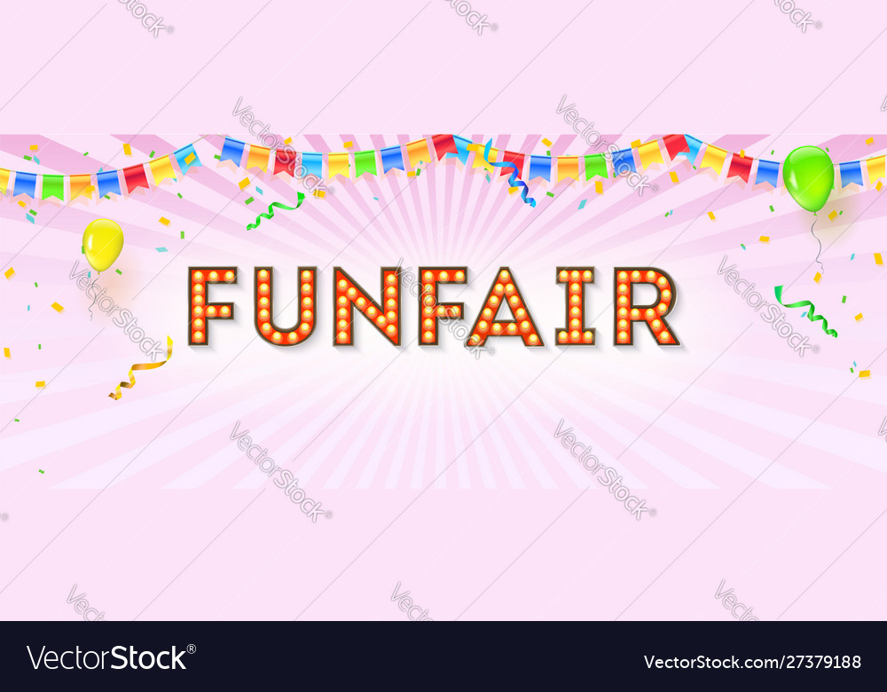 Vintage Banner For Funfair 3d Royalty Free Vector Image