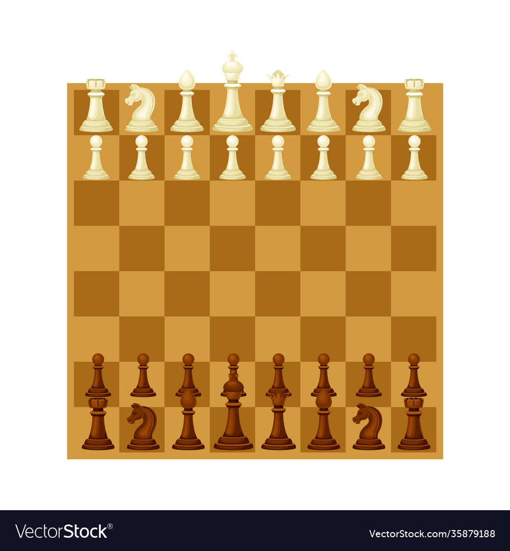 Chess board with pieces Royalty Free Vector Image