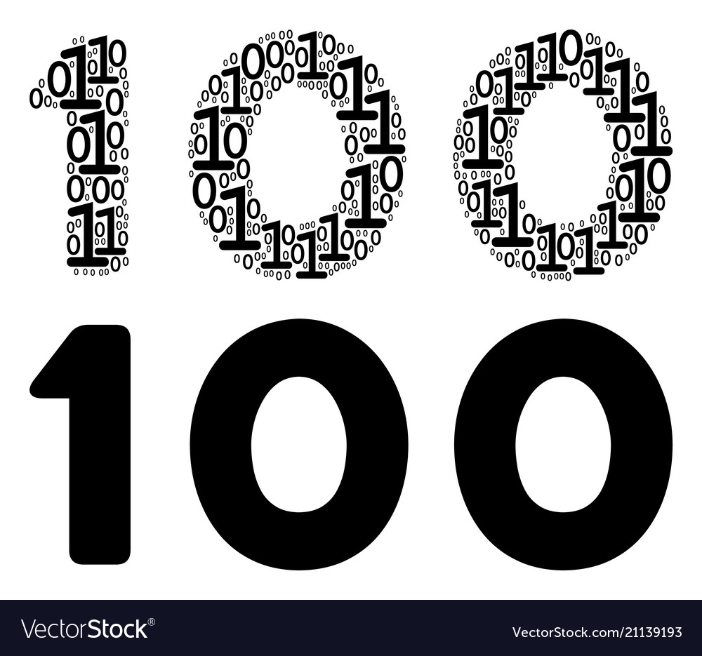 100 text composition of binary digits