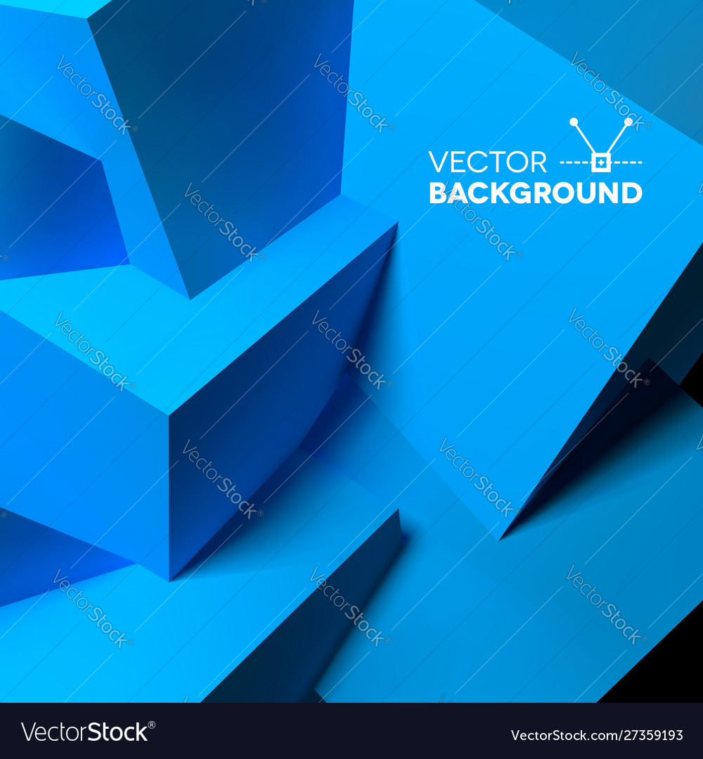 Abstract background with overlapping blue cubes vector image Abstract background with overlapping blue cubes
