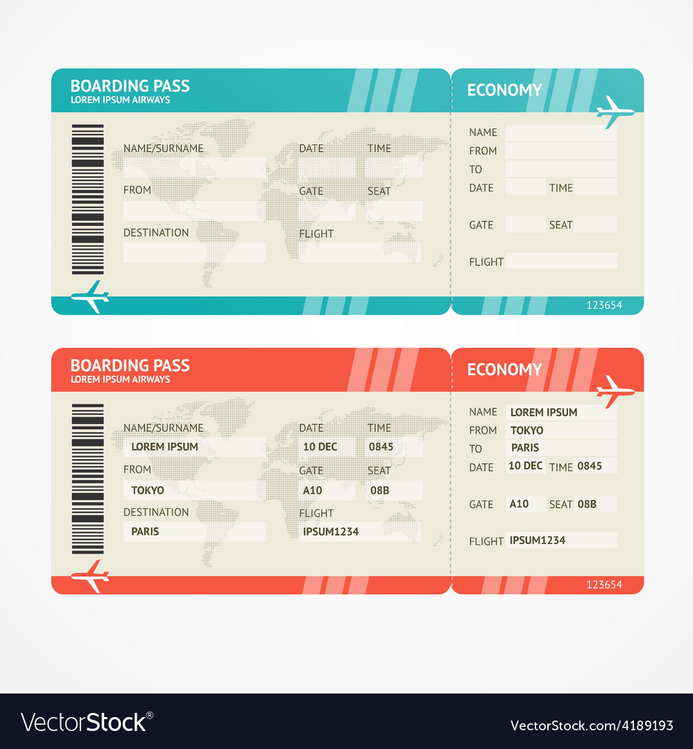 Airplane tickets Royalty Free Vector Image - VectorStock