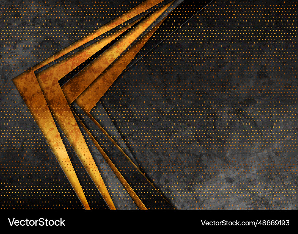 Black and golden abstract tech corporate Vector Image