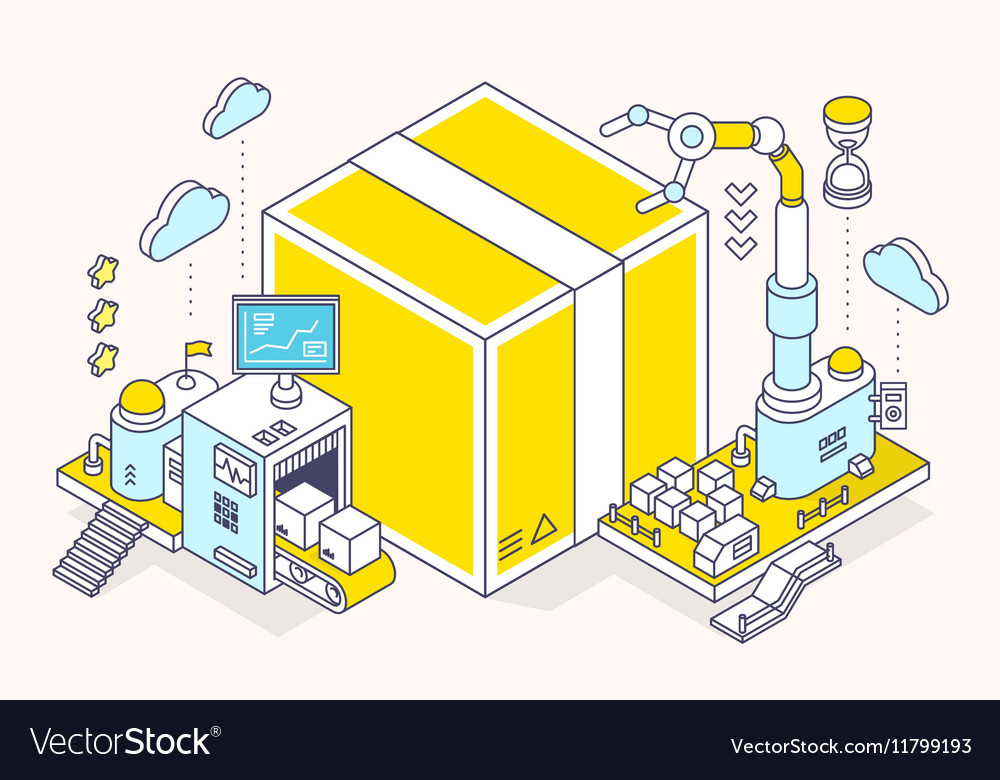 Box und dreidimensionaler Mechanismus