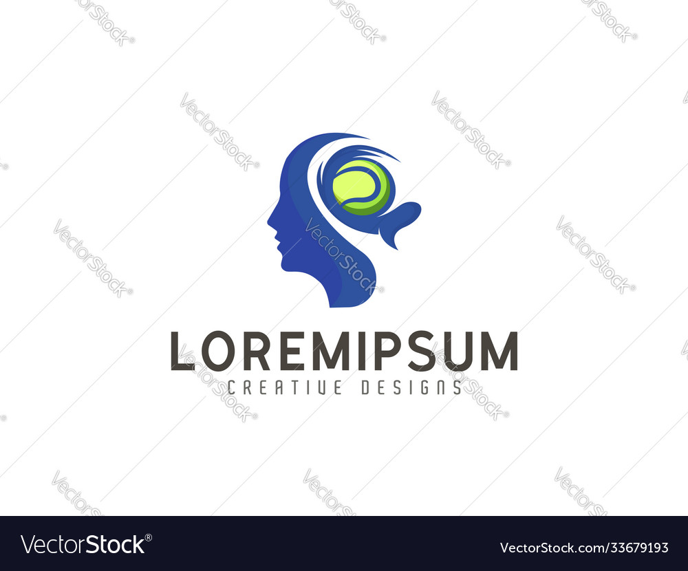 Brain baseball logo design inspiration head