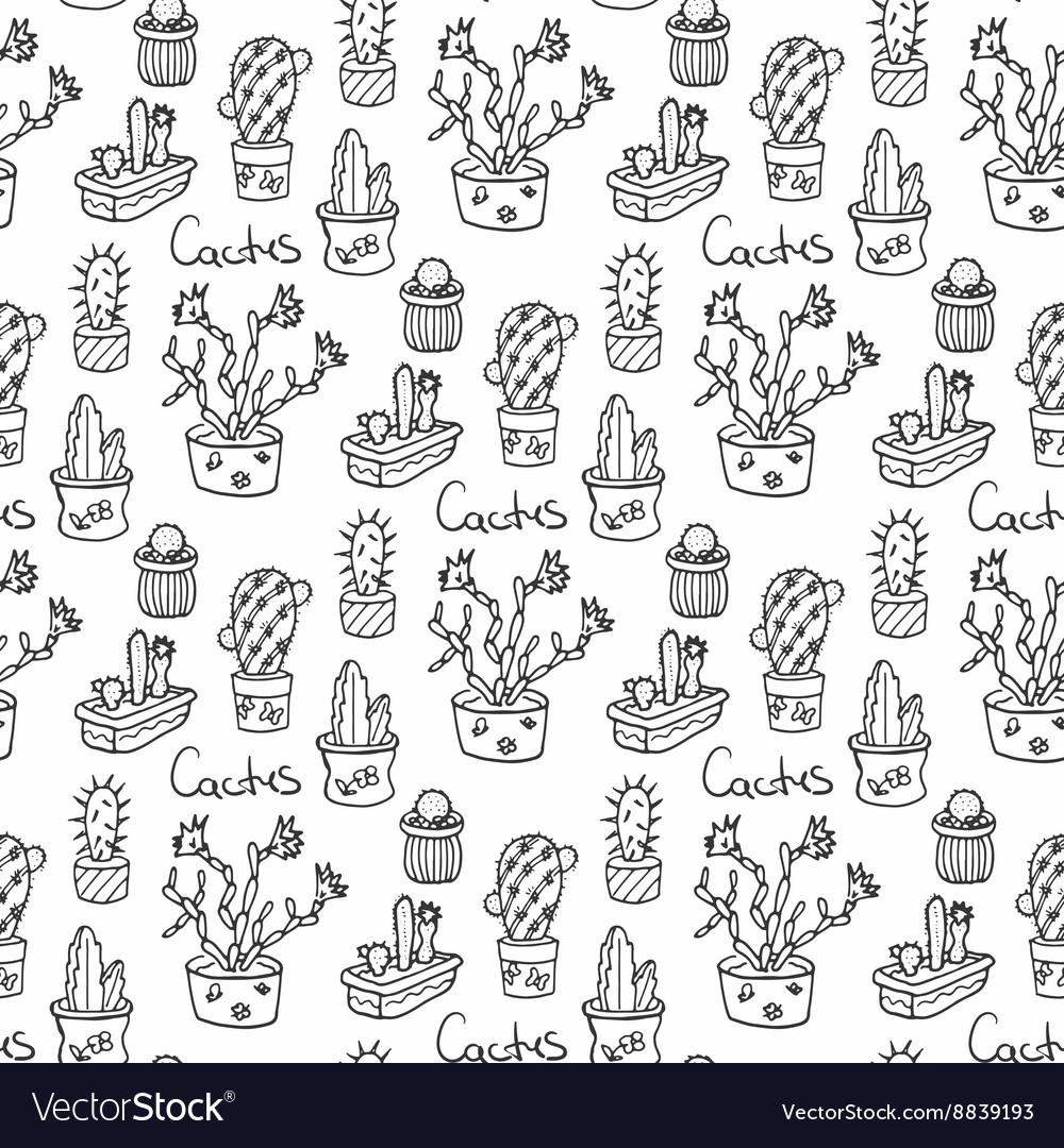 Cactus seamless pattern