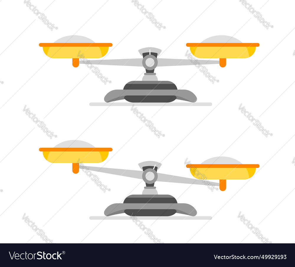 Classic balance scale with bowls in equilibrium Vector Image